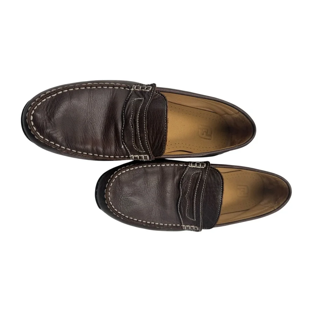 FootJoy Club Casuals Dark Brown Leather Penny Loafers 79064 Mens 11 M
